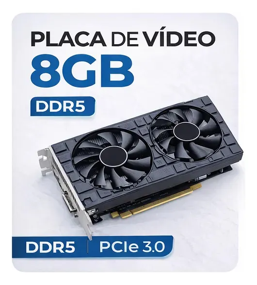 Placa De Video 8gb Ddr5 Dual Fan Hdmi Dp Dvi Pcie 3.0